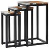 vidaXL Nesting Table Set of 3 Brown and Transparent