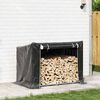 vidaxL Firewood Rack with Rain Cover 59.3"x39.6"x43.5" Galvanized Steel
