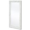 vidaXL Wall Mirror White Wood, Glass, Engineered Wood 39.4 x 19.7 in