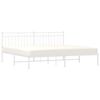 vidaXL Bed Frame White Powder-Coated Steel 78.7x78.7 in Modern