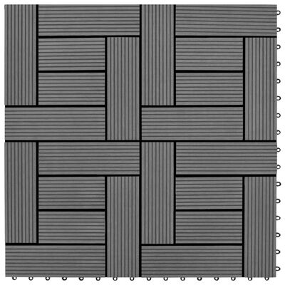 Gray 11 pcs 11.8"x11.8" Decking Tiles WPC 11 ft²