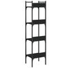vidaXL Bookshelf Black Engineered Wood, Powder-Coated Steel