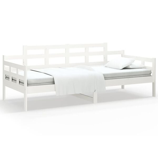 vidaXL Day Bed White Solid pine wood, plywood Twin