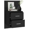 vidaXL Wall-mounted Bedside Cabinet Black Engineered wood Standard