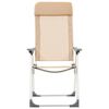vidaXL Folding Camping Chairs 4 pcs Cream Aluminum