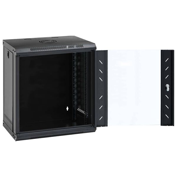 vidaXL Network Cabinet Black 20.87 x 17.72 x 23.62 in Steel