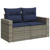 vidaXL 11 Piece Patio Sofa Set with Cushions Gray Poly Rattan