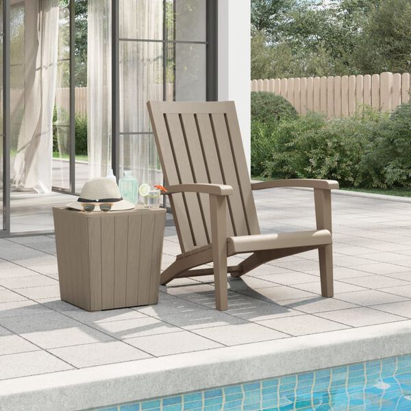 vidaXL Garden Adirondack Chair Light brown Polypropylene Standard
