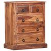 vidaXL Drawer Cabinet Light brown Solid Acacia wood 23.6x13.8x29.5 in