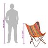 vidaXL Armchair Multicolor Chindi Fabric, Leather, Powder-Coated Iron