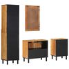 vidaXL Bathroom Furniture Set with Shelf 4 pcs Brown solid acacia wood