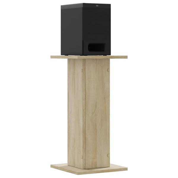 vidaXL Speaker Stands 2 pcs Sonoma Oak 11.8x11.8x23.6" Engineered Wood