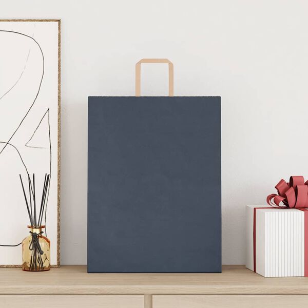 vidaXL Paper Bags 50 pcs with Handles Blue 32x12x42 cm