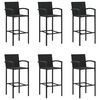 vidaXL Garden Bar Set Black PE Rattan, Powder-Coated Steel, Tempered Glass