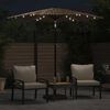vidaXL Garden Parasol Brown Powder-Coated Steel Large Tiltable