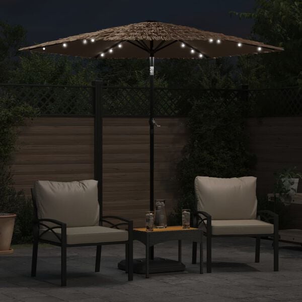 vidaXL Garden Parasol Brown Powder-Coated Steel Large Tiltable