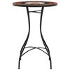 vidaXL Mosaic Bistro Table Terracotta and White Powder-coated steel, Ceramic