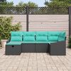 vidaXL Sofa Set with Cushion 3 pcs Poly Rattan