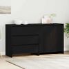 vidaXL Sideboard 2 pcs Black 27.56 x 16.14 x 29.53 in Engineered Wood