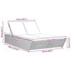 vidaXL Patio Double Sun Lounger Gray PE Rattan Double