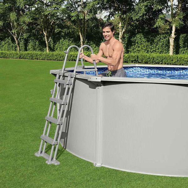 Bestway Swimming Pool Grey Steel Large UV-resistant materials