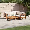 vidaXL Garden Sofa Set Cream white, Natural wood