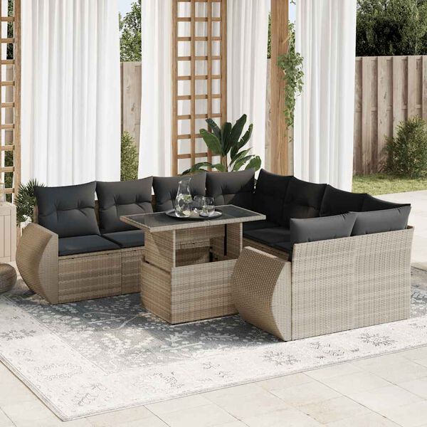 vidaXL Garden Sofa Set Light Grey