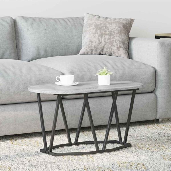 vidaXL Coffee Table Gray 80 x 40 x 40.5 cm Engineered Wood and Metal