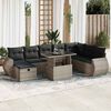 vidaXL Garden Sofa Set Grey PE Rattan, Powder-coated steel, Tempered glass