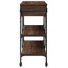 vidaXL Kitchen Trolley Brown Oak 41.3"x16.5"x37.4" Engineered Wood