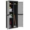 vidaXL Outdoor Storage Cabinet Grey and Black Polypropylene Medium