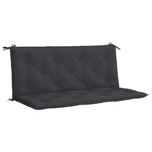 vidaXL Garden Bench Cushion Set of 2 Black Oxford Fabric, 100% Polyester