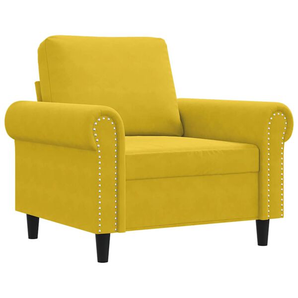 vidaXL Sofa Chair Yellow Velvet (100% polyester), Metal, Textilene Medium