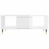 vidaXL Coffee Table High gloss white Engineered wood, metal Medium