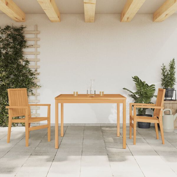 vidaXL 3 Piece Patio Dining Set Solid Wood Teak