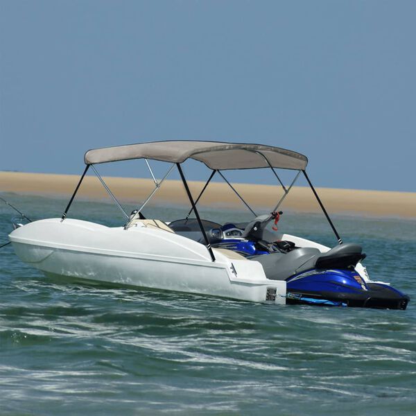 vidaXL 3-bow Bimini Top Grey 72.0x77.2x53.9"