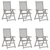 vidaXL Patio Reclining Chairs 6 pcs with Cushions Solid Acacia Wood