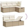 vidaXL Garden Sofa Set Beige PE rattan Large Modular Garden Sofa Set