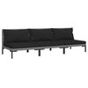 vidaXL Garden Sofa Dark Grey Powder-coated steel Standard Garden Sofa