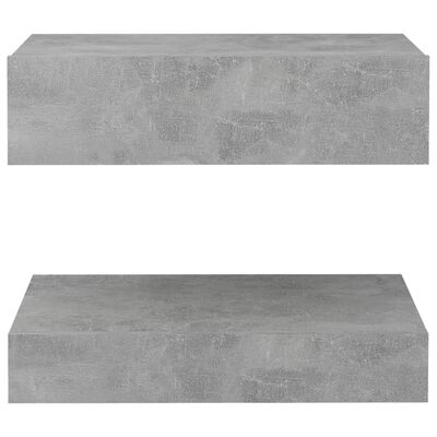 vidaXL Bedside Cabinet Concrete Gray 23.6"x13.8" Engineered Wood