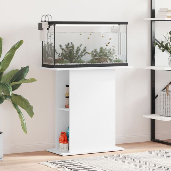 vidaXL Aquarium Stand White Engineered Wood Medium Aquarium Stand