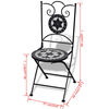 vidaXL Patio Furniture Black and White Powder-coated steel and ceramic