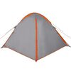 vidaXL Camping Tent Dome 4-Person Grey and Orange Waterproof