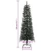 vidaXL Christmas Tree Green and white PVC, Steel 47.2 in high, slim