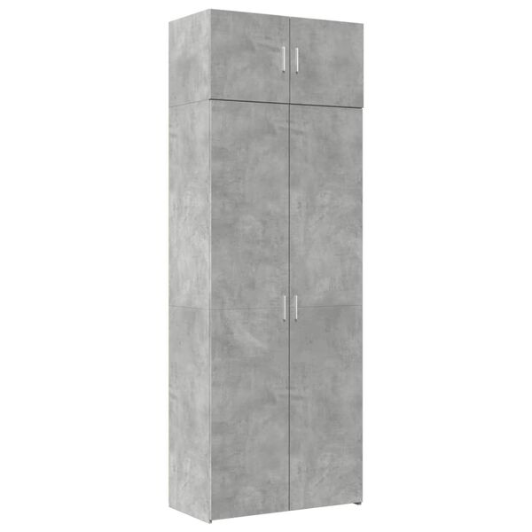 vidaXL Storage Cabinet Concrete Grey Engineered Wood Tall