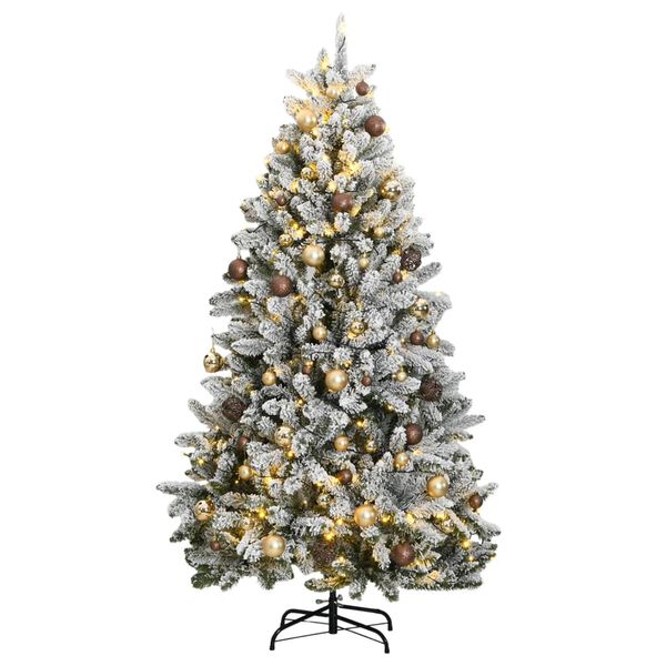 vidaXL Artificial Hinged Christmas Tree 300 LEDs & Ball Set 70.9"
