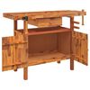 vidaXL Workbench with Drawer and Vices 48.8x20.5x32.7" Solid Wood Acacia