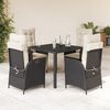 vidaXL Garden Dining Set Black,Cream white