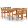 vidaXL Garden Dining Set Teak Brown Solid Teak Wood 5 Piece Set Durable
