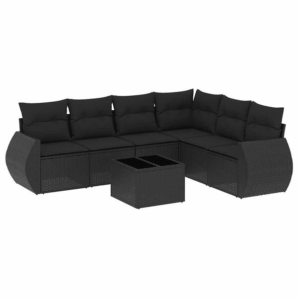 vidaXL Garden Sofa Set Black